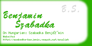 benjamin szabadka business card